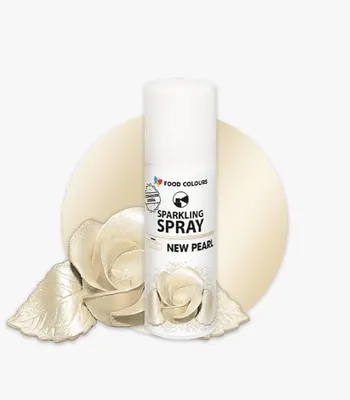 Perleťová barva ve spreji Food Colours New Pearl pro zdobení dortů a dezertů s jemným třpytivým leskem