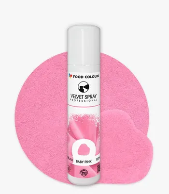 Sametový sprej Food Colours v odstínu Baby Pink pro jemný matný efekt na dortech a dezertech