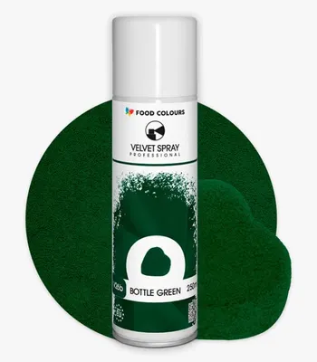 Sametový sprej Food Colours v odstínu Bottle Green pro dekorování dortů a zákusků