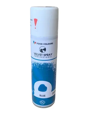 Sametový sprej Food Colours v modré barvě pro dekorování dortů a dezertů, objem 250 ml
