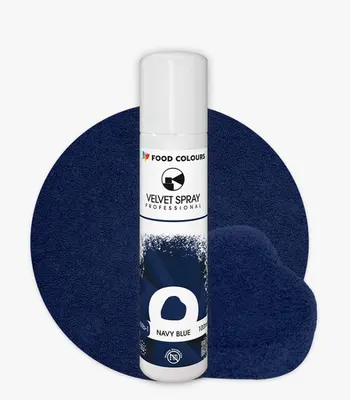 Sametový sprej Food Colours v odstínu Navy Blue o objemu 100 ml na dekorování cukrářských dezertů a dortů