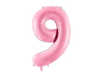 Foliový balónek číslo 9 růžový, výška 86 cm
