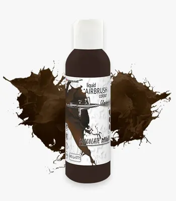 Tekutá airbrush barva Food Colours v odstínu Chocolate Brown pro dekorování dortů a zákusků