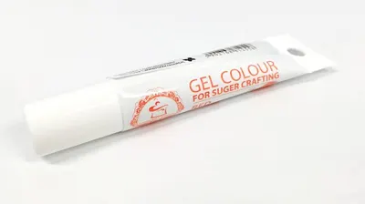 Gelová barva Food Colours v červeném odstínu v tubě o objemu 20 g pro barvení dortů, krémů a marcipánu
