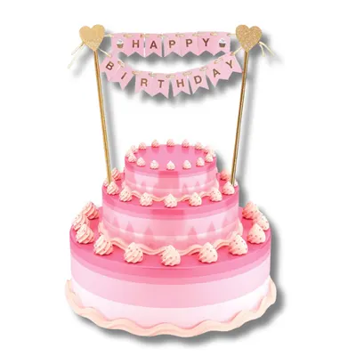 Dekorace na dort Godan s nápisem Happy Birthday a motivem holky pro narozeninovou oslavu