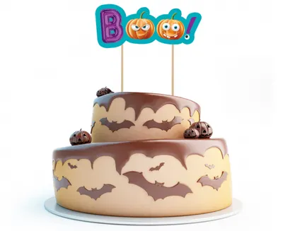 Halloween dekorace na dort Godan s motivem Trick or Treat a Boo, jeden ozdobný zápich pro dort nebo cupcake