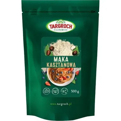 Kaštanová mouka Targroch v balení 500 g určená k pečení sladkého i slaného pečiva