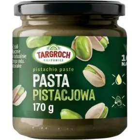 Pistáciové máslo Targroch v dóze s výrazně oříškovou chutí pro pečení, krémy a sladké náplně