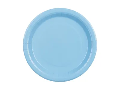 Světle modré papírové talíře PartyDeco o průměru 23 cm, balení 6 kusů na oslavy a dezerty
