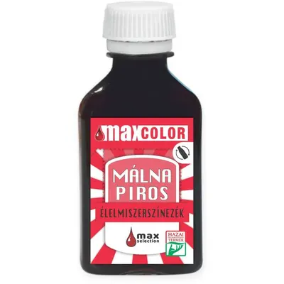 Tekutá barva MaxColor malinově červená v objemu 30 ml na obarvení dortových těst, krémů a polev
