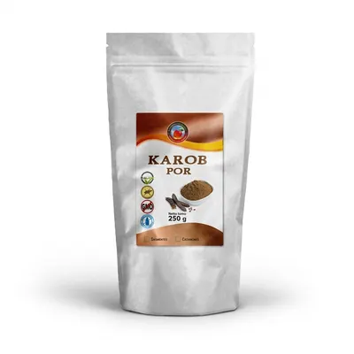 Karobový prášek z plodů rohovníku v balení 250 g, přírodní alternativa kakaa do pečení a dezertů