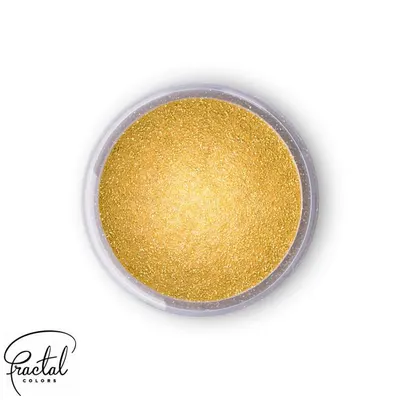 Dekorativní prachová barva Fractal Colors Sparkling Gold s perleťovým zlatým leskem na dorty a cukrářské výrobky