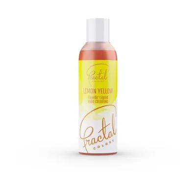 Tekutá airbrush barva Fractal v odstínu Lemon Yellow pro zdobení dortů a cukrářských výrobků o objemu 100 ml