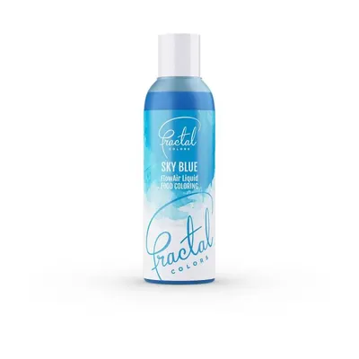 Tekutá airbrush barva Fractal v odstínu Sky Blue pro obarvení potahových hmot, krémů a náplní na dorty