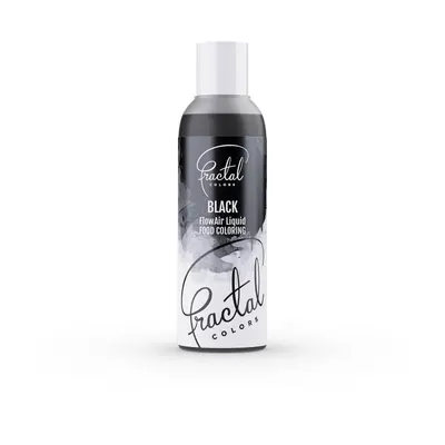 Airbrush barva Fractal v černém odstínu, tekutá, 100 ml, k zdobení dortů a jiných sladkých dezertů