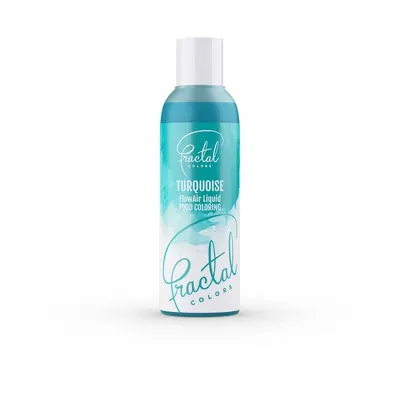 Tekutá airbrush barva Fractal v tyrkysovém odstínu o objemu 100 ml pro stínování a zdobení dortů