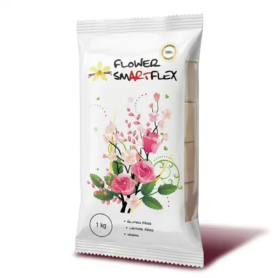 Modelovací hmota SMARTFLEX Flower od značky 4-Mix v bílé barvě s vanilkovou vůní na tvorbu cukrových květů