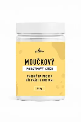 Podsypový moučkový cukr SweetArt s kukuřičným škrobem na zabránění lepení potahovací hmoty při práci s dorty