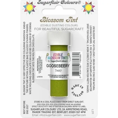 Jedlá prachová barva gooseberry od značky Sugarflair v objemu 7 ml k tónování cukrářských dekorací a dortů