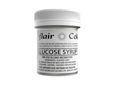 Glukózový sirup Sugarflair v malém balení, používaný v cukrářství pro vláčné krémy, polevy a pružné potahovací hmoty