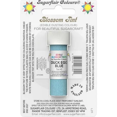Jedlá prachová barva Sugarflair v pastelovém odstínu duck egg blue na zdobení dortů a cukrovinek