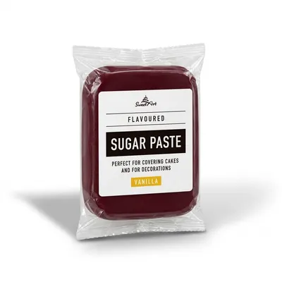 Hnědočervený vanilkový fondán SweetArt v odstínu Burgundy o hmotnosti 250 g na potahování dortů