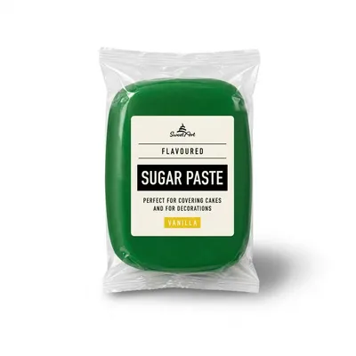 Zelený fondán na dort SweetArt s vanilkovou příchutí, 250 g, vhodný k potahování a modelování dortů