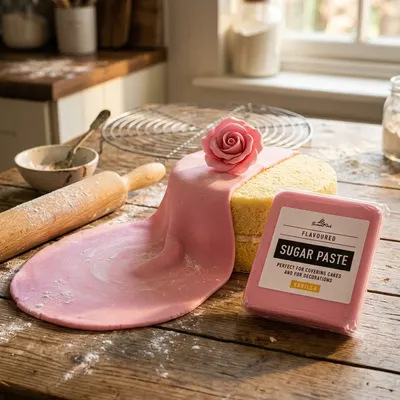 Růžový vanilkový fondán SweetArt na potahování dortů o hmotnosti 250 g