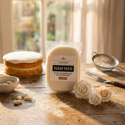 Bílý mandlový fondán SweetArt na potahování dortů v balení 250 g