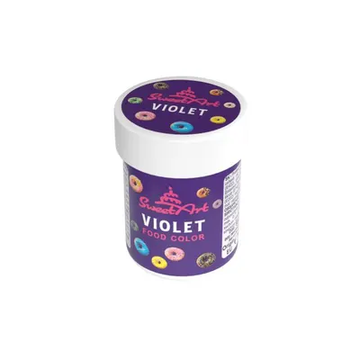 Gelová potravinářská barva SweetArt v sytém fialovém odstínu pro barvení krémů a potahových hmot v cukrářství