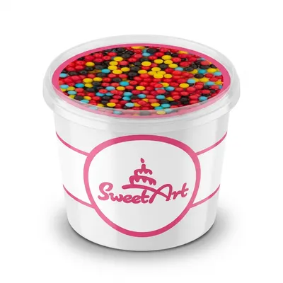Cukrové kuličky SweetArt Cars 5 mm v barevném mixu černé, modré, žluté a červené na zdobení dortů a dezertů