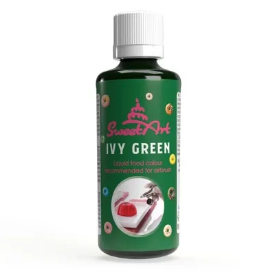 Tekutá airbrush barva SweetArt v odstínu Ivy Green o objemu 90 ml pro dekorování dortů a cukrářských výrobků