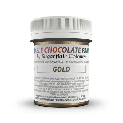 Sugarflair gelová barva zlaté barvy na barvení čokolády a malování štětcem, balení 35 g