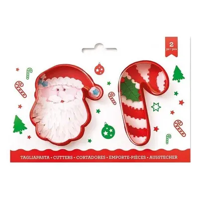 Sada vykrajovátek Santa a cukrová hůlka 8,5 a 9 cm, 2 ks