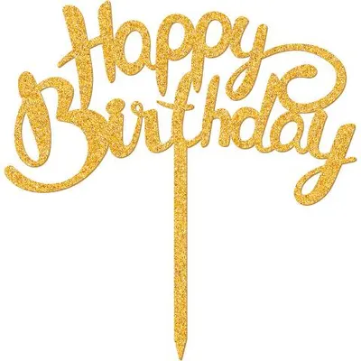 Zápich do dortu Happy Birthday, 15 x 8 cm