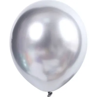 Latexové balónky metalicky stříbrné 30 cm, 50 ks