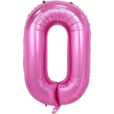 Fóliový balónek číslo nula růžový, 102 cm
