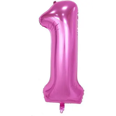 Fóliový balónek číslo jedna růžový, 102 cm