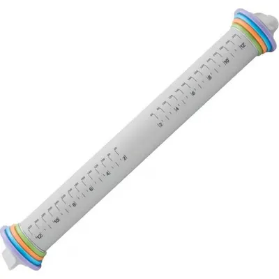 Váleček na těsto a potahovací hmotu Cakesicq o délce 40 cm s nástavci pro rovnoměrné rozválení fondánu a marcipánu