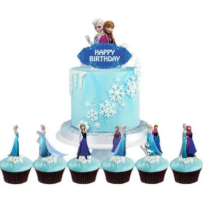 Zápich do dortu Frozen, sada 7 ks, motiv ledového království