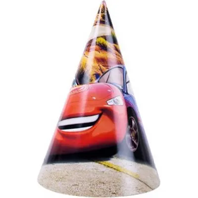 Párty papírová čepička Cars, 6 ks