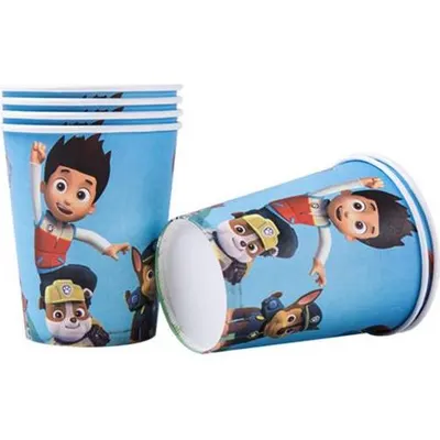Papírové kelímky s motivem Paw Patrol v balení 6 kusů na dětské narozeniny a party