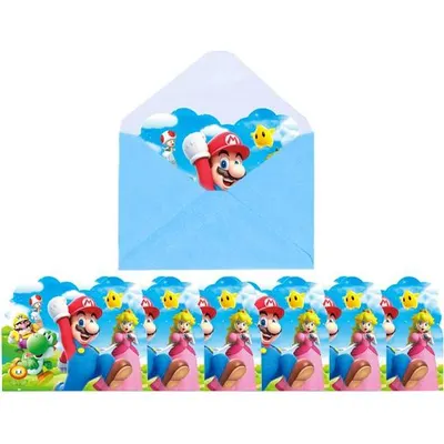 Pozvánky na narozeniny Mario, 10 kusů