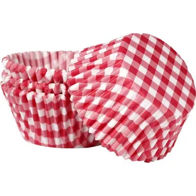 Cukrářský košíček červeno bílý 50x30 mm, 50 ks