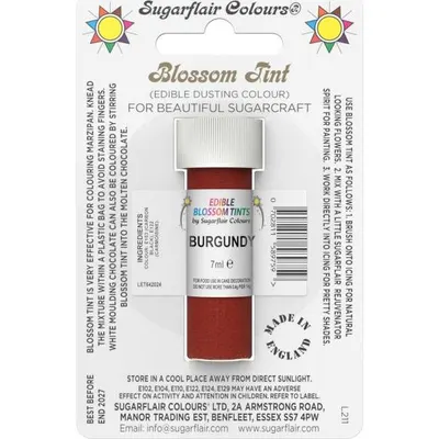 Jedlá prachová barva Sugarflair v odstínu Burgundy, vínová barva pro tónování a malování dortů a dezertů