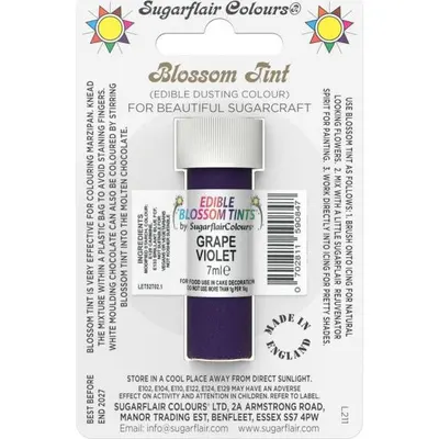 Jedlá prachová barva Sugarflair v odstínu Grape Violet, 7 ml, na zdobení dortů a cukrářských výrobků