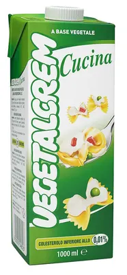 Rostlinný krém na vaření Trevalli Vegetalcrem s 23% tukem v litrovém balení, vhodný do omáček a polévek