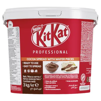 KitKat kakaová pomazánka s kousky oplatky v kbelíku 3 kg pro cukrářské použití