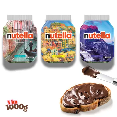 Lískooříšková pomazánka Nutella v objemném kelímku o hmotnosti 1000 g vhodná na plnění a promazávání dortů