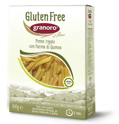 Bezlepkové těstoviny penne s quinoa moukou v balení 400 g, vhodné k rychlé přípravě s omáčkou